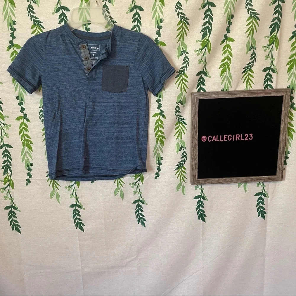 Size 5 BOYS Sonoma Blue Shirt C2 - Picture 1 of 6